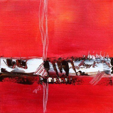Peinture intitulée "Marines en rouge - 2" par Muriel Cayet, Œuvre d'art originale, Huile