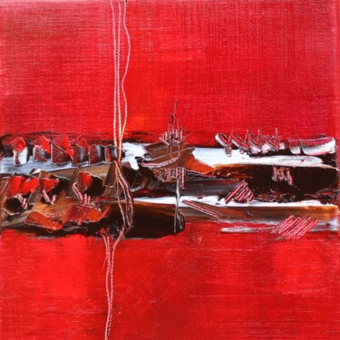 Peinture intitulée "Marines en rouge - 7" par Muriel Cayet, Œuvre d'art originale, Huile