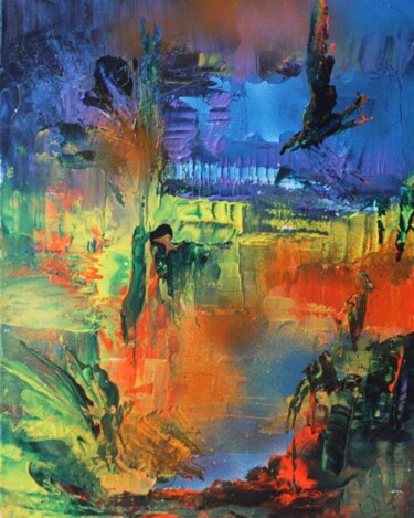 Painting titled "Le vol de l'aigle" by Muriel Cayet, Original Artwork
