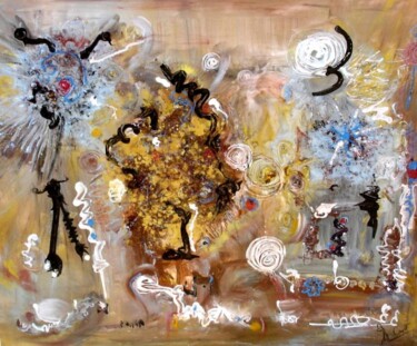 Peinture intitulée "L'arbre aux secrets…" par Muriel Cayet, Œuvre d'art originale