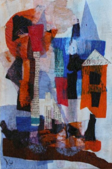 Peinture intitulée "Maison orange" par Muriel Cayet, Œuvre d'art originale