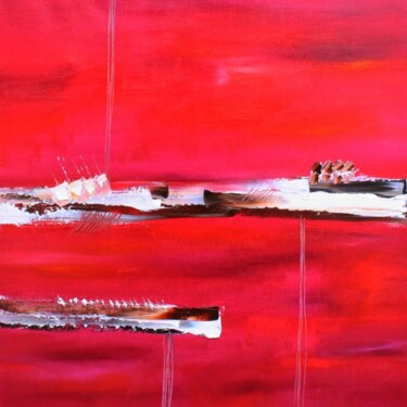 Peinture intitulée "Marine en rouge - M…" par Muriel Cayet, Œuvre d'art originale, Acrylique