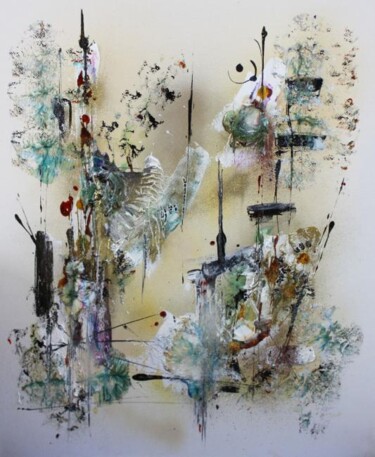 Peinture intitulée "Signes éphémères" par Muriel Cayet, Œuvre d'art originale