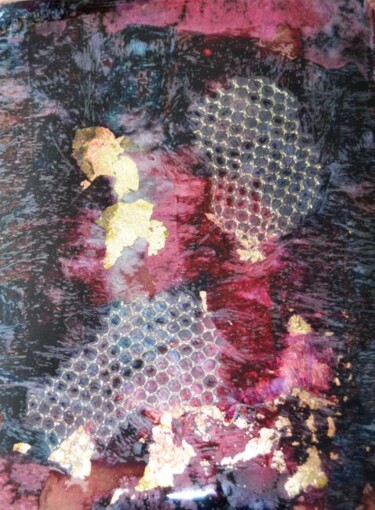 Peinture intitulée "Nocturne au rubis 1" par Muriel Cayet, Œuvre d'art originale