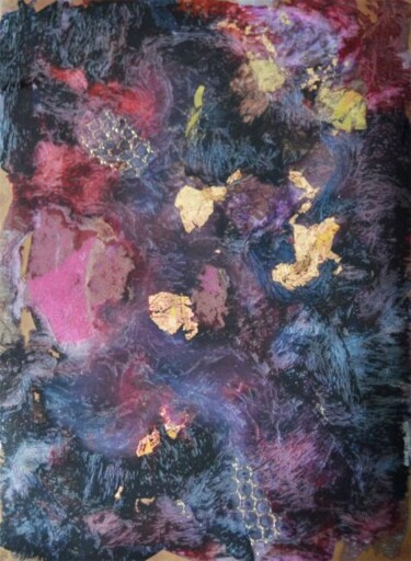 Painting titled "Nocturne au rubis 2" by Muriel Cayet, Original Artwork