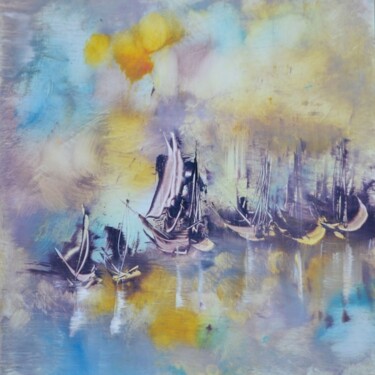 Peinture intitulée "Majesty's ships" par Muriel Cayet, Œuvre d'art originale, Huile