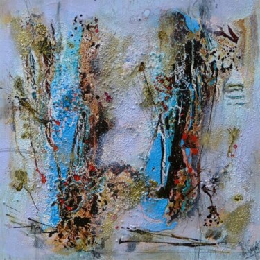 Peinture intitulée "Bleu eldorado" par Muriel Cayet, Œuvre d'art originale, Acrylique