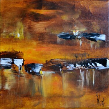 Pintura intitulada "Ocre marine III" por Muriel Cayet, Obras de arte originais