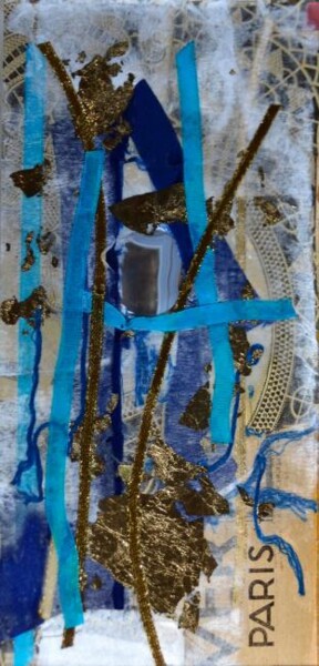 Peinture intitulée "Bleu Paris" par Muriel Cayet, Œuvre d'art originale