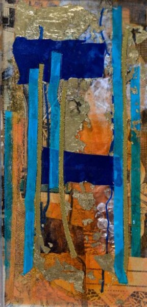 Pintura titulada "Pavillons bleus" por Muriel Cayet, Obra de arte original