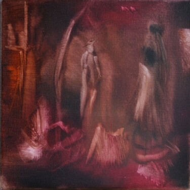 Peinture intitulée "Les visiteurs" par Muriel Cayet, Œuvre d'art originale, Huile