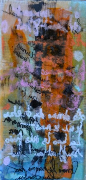 Peinture intitulée "L'oranger aux mots" par Muriel Cayet, Œuvre d'art originale
