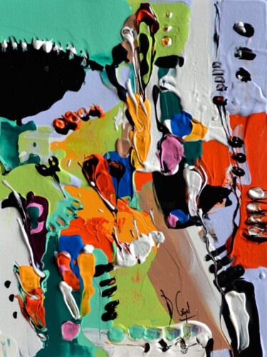 Peinture intitulée "Pays au pin parasol" par Muriel Cayet, Œuvre d'art originale