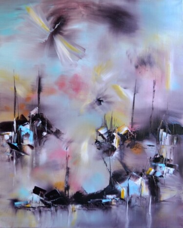Painting titled "Dragonfly land" by Muriel Cayet, Original Artwork
