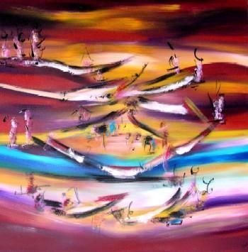 Painting titled "Coupe viennoise- oe…" by Muriel Cayet, Original Artwork