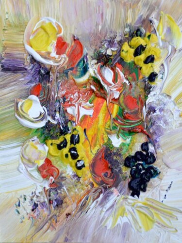 Painting titled "Jaune zénith" by Muriel Cayet, Original Artwork