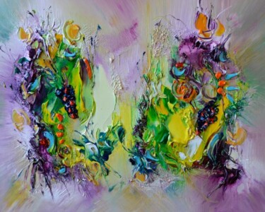 Painting titled "Les floraisons" by Muriel Cayet, Original Artwork