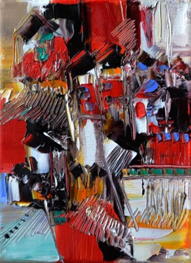 Peinture intitulée "Midi-palissades" par Muriel Cayet, Œuvre d'art originale, Huile