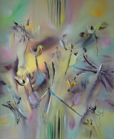 Peinture intitulée "Odonata" par Muriel Cayet, Œuvre d'art originale, Huile
