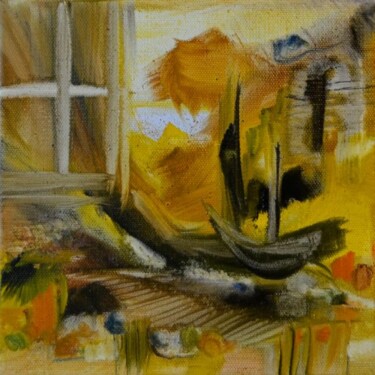 Peinture intitulée "Fenêtre sur mer" par Muriel Cayet, Œuvre d'art originale