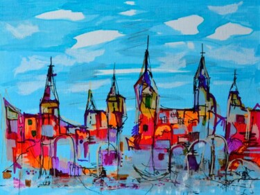 Painting titled "Port-Vendres" by Muriel Cayet, Original Artwork