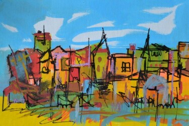 Painting titled "Les tournois" by Muriel Cayet, Original Artwork