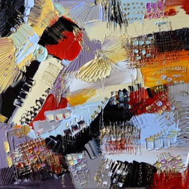 Peinture intitulée "Une traversée" par Muriel Cayet, Œuvre d'art originale, Huile