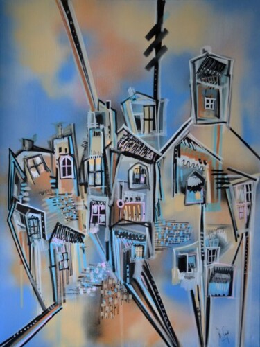 Pittura intitolato "Saint-Tropez" da Muriel Cayet, Opera d'arte originale