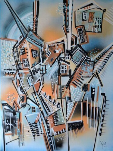 Painting titled "Malmö" by Muriel Cayet, Original Artwork