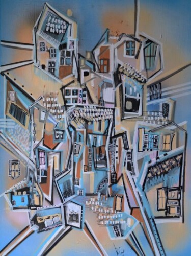 Malerei mit dem Titel "Midi à Lisbonne" von Muriel Cayet, Original-Kunstwerk