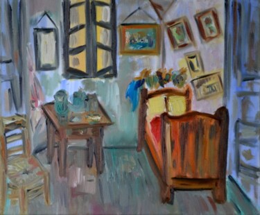 Painting titled "Vincent qui peignai…" by Muriel Cayet, Original Artwork