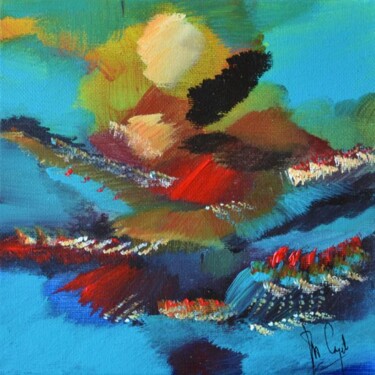 Pittura intitolato "La colline rouge" da Muriel Cayet, Opera d'arte originale