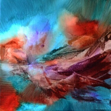 Peinture intitulée "Les feux de la terre" par Muriel Cayet, Œuvre d'art originale