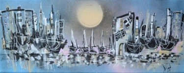 Peinture intitulée "Au Havre" par Muriel Cayet, Œuvre d'art originale
