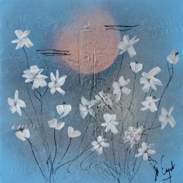 Painting titled "Moonflowers VI" by Muriel Cayet, Original Artwork