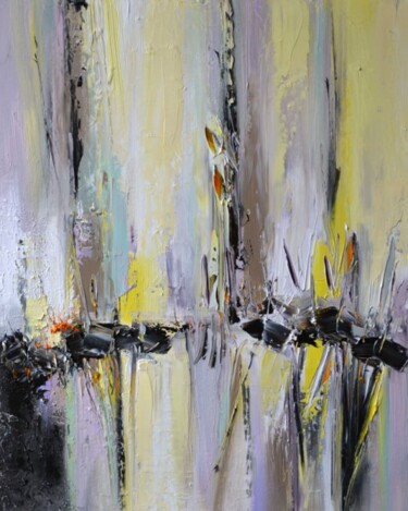 Peinture intitulée "Yellow ocean" par Muriel Cayet, Œuvre d'art originale, Huile