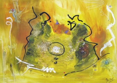 Peinture intitulée "Life is yellow- Col…" par Muriel Cayet, Œuvre d'art originale