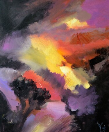 Peinture intitulée "La nouvelle aurore" par Muriel Cayet, Œuvre d'art originale, Acrylique