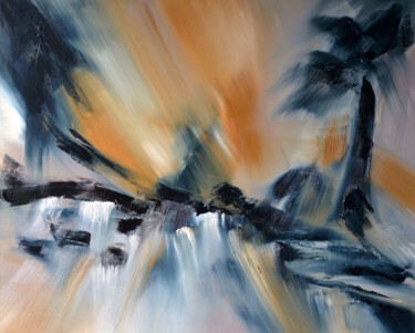 Peinture intitulée "Tropique des tempêt…" par Muriel Cayet, Œuvre d'art originale, Acrylique