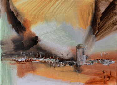 Peinture intitulée "La tour de Gênes" par Muriel Cayet, Œuvre d'art originale, Acrylique