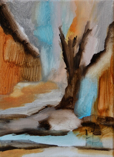 Peinture intitulée "Le chêne" par Muriel Cayet, Œuvre d'art originale, Acrylique