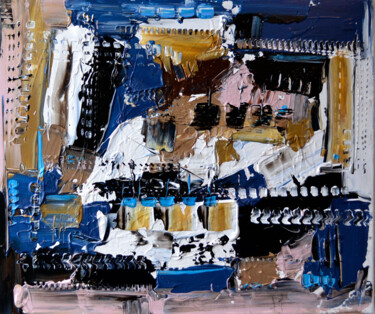 Peinture intitulée "Port indigo" par Muriel Cayet, Œuvre d'art originale