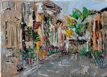 Peinture intitulée "Rue de l'Ile" par Muriel Cayet, Œuvre d'art originale