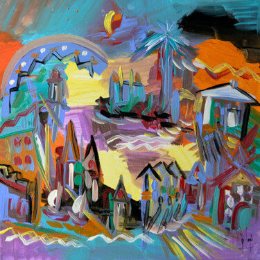 Malerei mit dem Titel "Excelsior Parco" von Muriel Cayet, Original-Kunstwerk