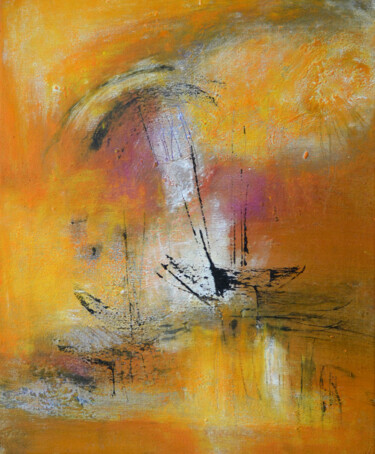 Peinture intitulée "L'aventure au soleil" par Muriel Cayet, Œuvre d'art originale, Huile