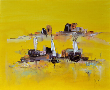 Painting titled "Mirage de mer" by Muriel Cayet, Original Artwork