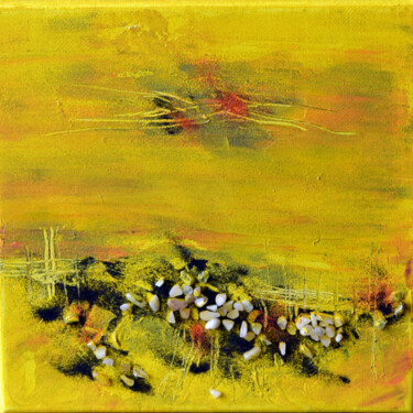 Painting titled "Les prairies 2" by Muriel Cayet, Original Artwork