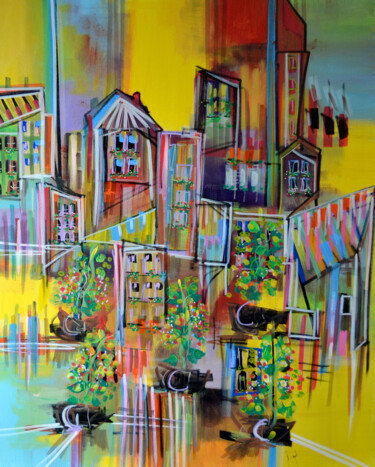 Painting titled "Rue Michelet" by Muriel Cayet, Original Artwork