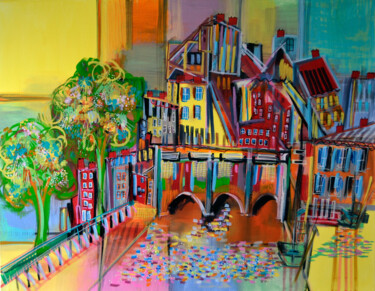 Painting titled "Les grands moulins…" by Muriel Cayet, Original Artwork