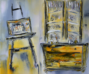 Painting titled "La commode" by Muriel Cayet, Original Artwork
